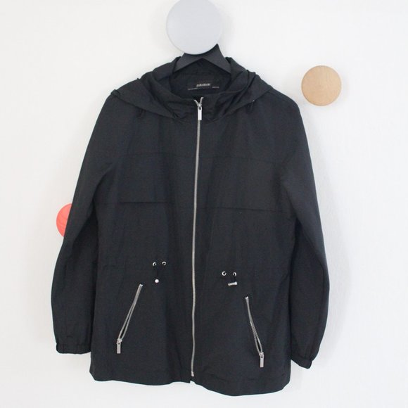 Zara Jackets & Coats Zara Basic Coat Hooded Rain Coat Size Medium